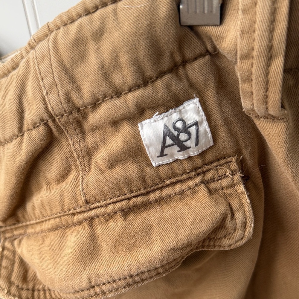 (077)Aeropostale Men's Cargo Shorts in Khaki Brown - Picture 6 of 8